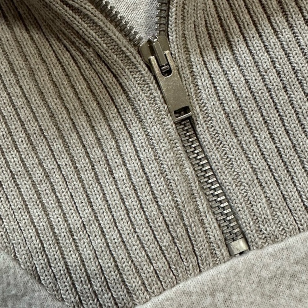Women’s Zara Creme Ribbed 1/4 Zip Sweater Size‎ Large - Picture 4 of 6